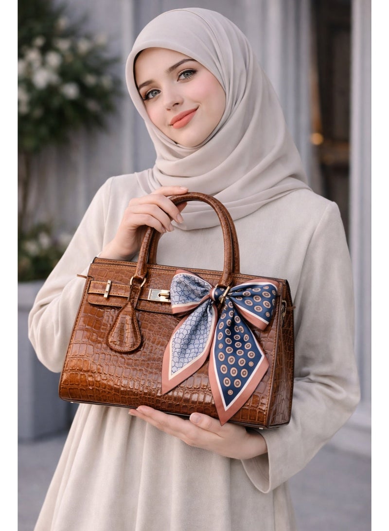 أولودينيز  وشاح حريري صغير للنساء – إكسسوار طويل نحيف بطبعات أنيقة - Image 3